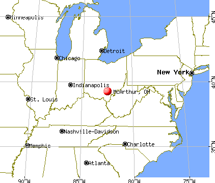 McArthur, Ohio map