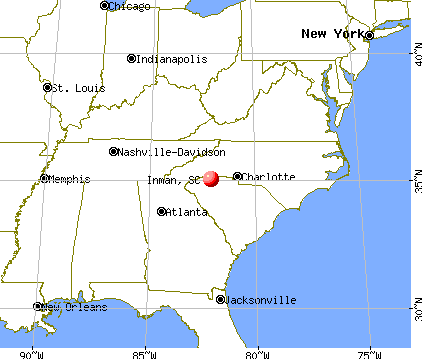 Inman, South Carolina map