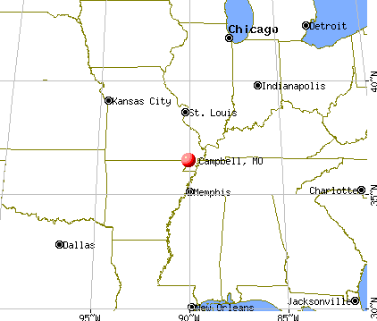 Campbell, Missouri map