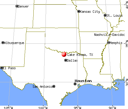 Lake Kiowa, Texas map