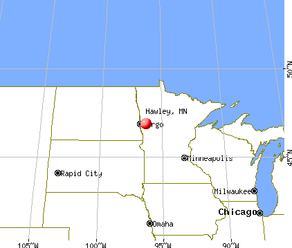 Hawley, Minnesota map