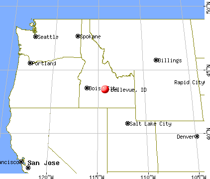 Bellevue, Idaho map