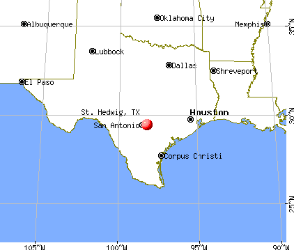 St. Hedwig, Texas map