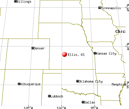 Ellis, Kansas map