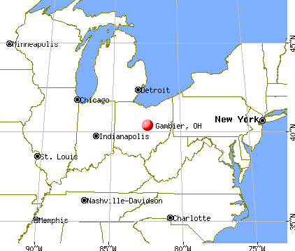 Gambier, Ohio map