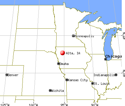 Alta, Iowa map