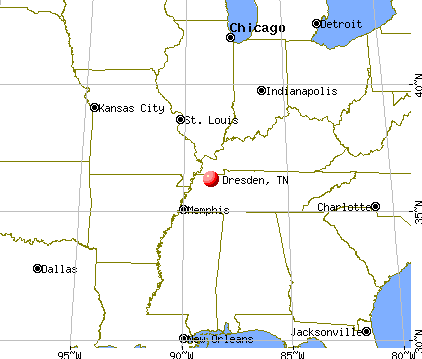 Dresden, Tennessee map