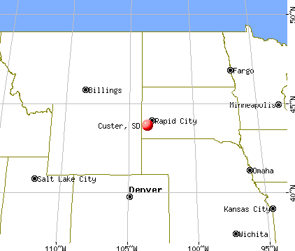 Custer, South Dakota map
