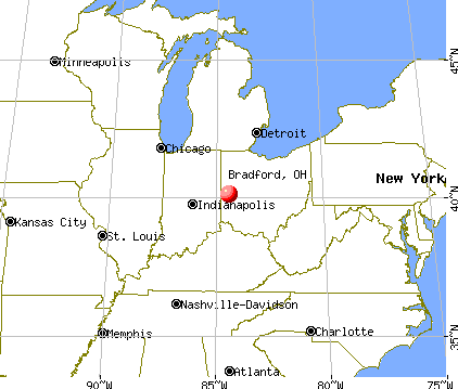 Bradford, Ohio map