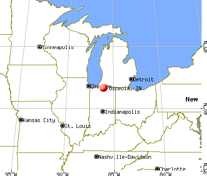 Osceola, Indiana map