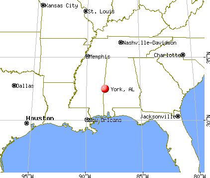 York, Alabama map