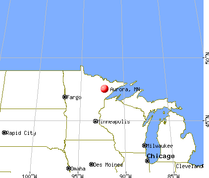 Aurora, Minnesota map