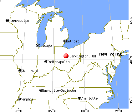 Cardington, Ohio map