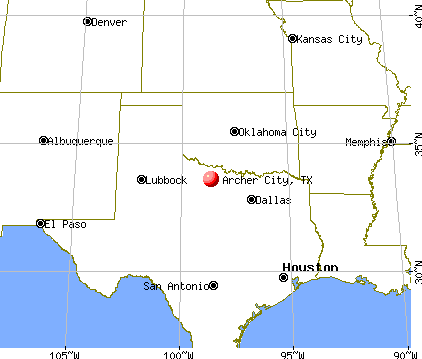 Archer City, Texas map