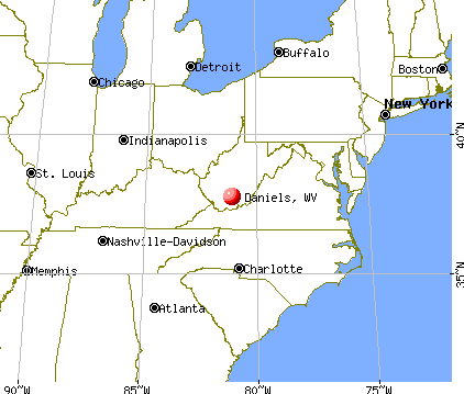 Daniels, West Virginia map