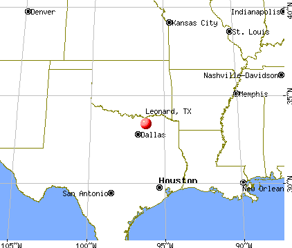 Leonard, Texas map
