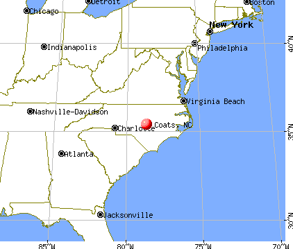 Coats, North Carolina map