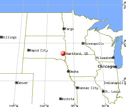 Hartford, South Dakota map