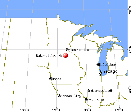 Waterville, Minnesota map