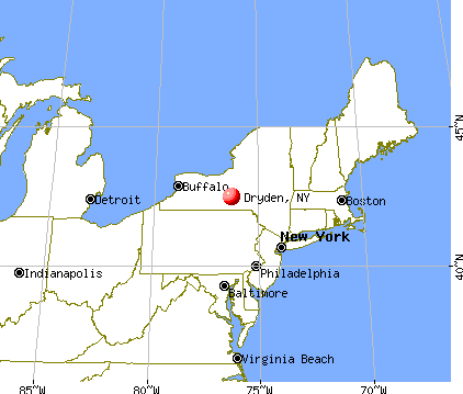Dryden, New York map