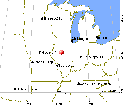Delavan, Illinois map