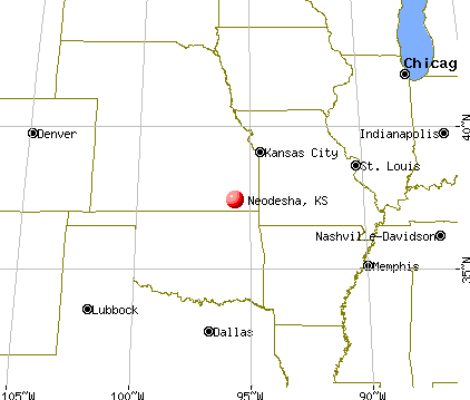 Neodesha, Kansas map