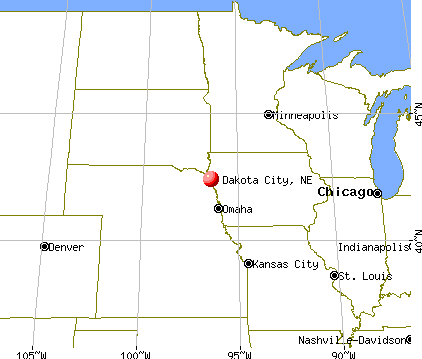 Dakota City, Nebraska map