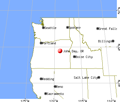 John Day, Oregon map