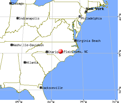 Plain View, North Carolina map