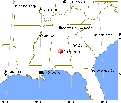 Thorsby, Alabama map