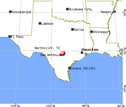 Northcliff, Texas map