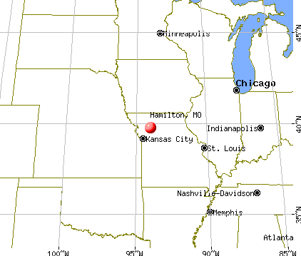 Hamilton, Missouri map
