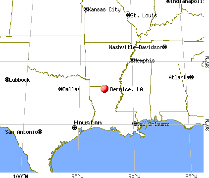 Bernice, Louisiana map