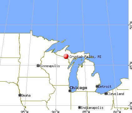 Crystal Falls, Michigan map