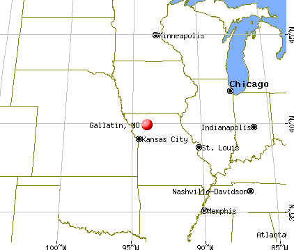 Gallatin, Missouri map