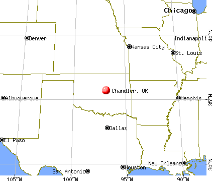 Chandler, Oklahoma map