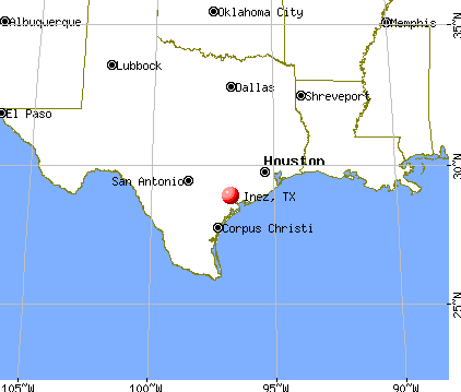 Inez, Texas map