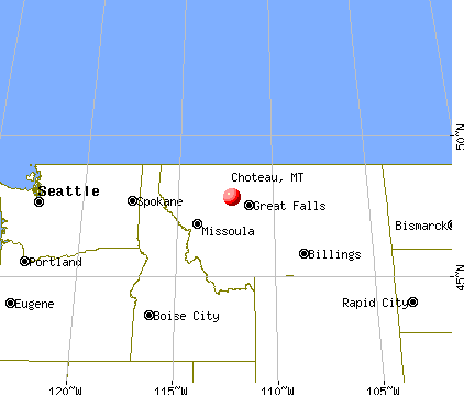 Choteau, Montana map