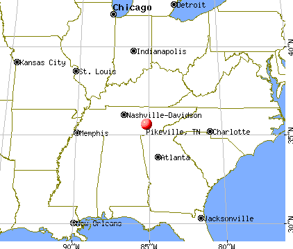 Pikeville, Tennessee map