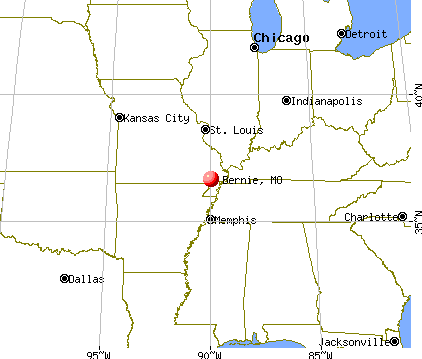 Bernie, Missouri map