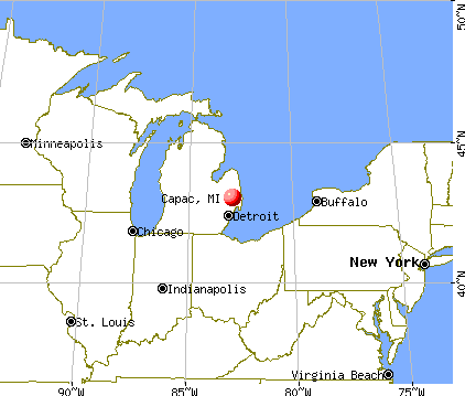 Capac, Michigan map