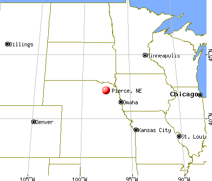 Pierce, Nebraska map