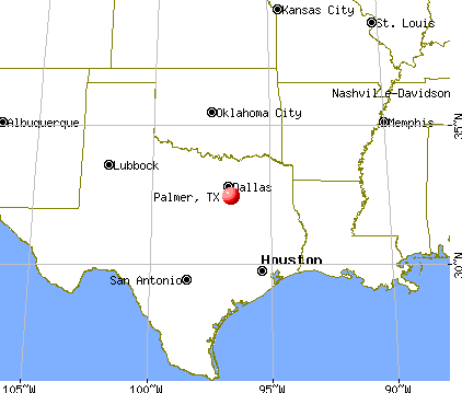 Palmer, Texas map