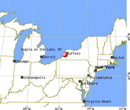 Angola on the Lake, New York map