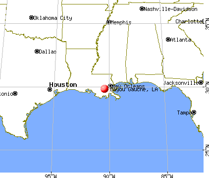 Bayou Gauche, Louisiana map