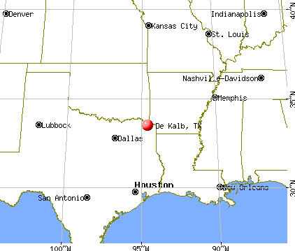 De Kalb, Texas map