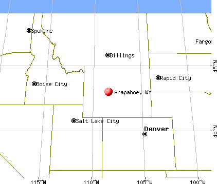 Arapahoe, Wyoming map
