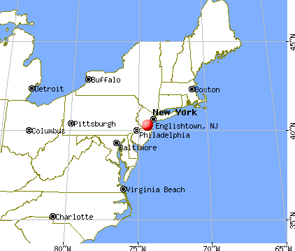 Englishtown, New Jersey map