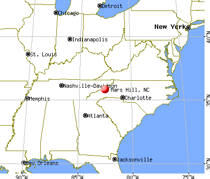 Mars Hill, North Carolina map