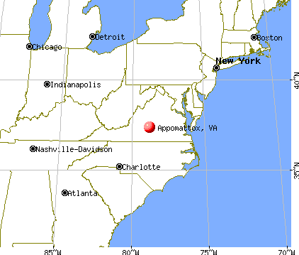 Appomattox, Virginia map